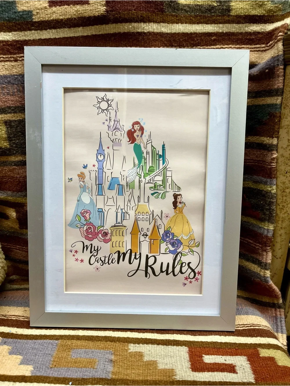 Disney Silver Framed Princess Castle Wall Art - My Castle My Rules